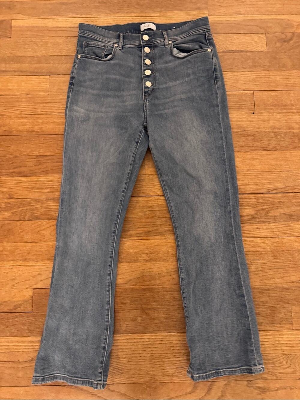LOFT Outlet Women's Blue High Rise Flare Crop Jeans - Size 6
b63